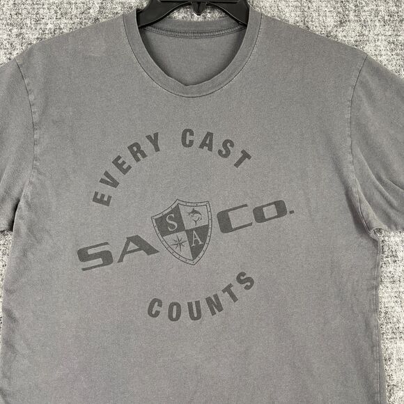 SA Co Shirt Mens Medium Gray Outdoor Fishing Hiking Camping Tee - Picture 3 of 8